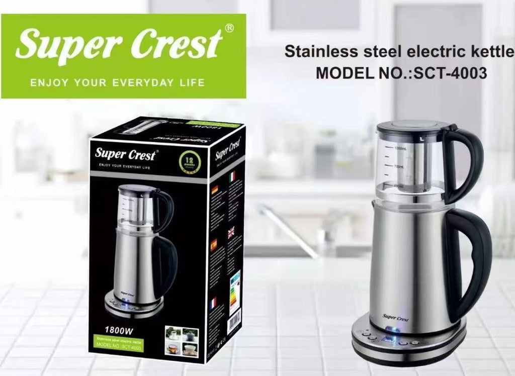 "Super Crest" Stainless Steel Electric Kettle