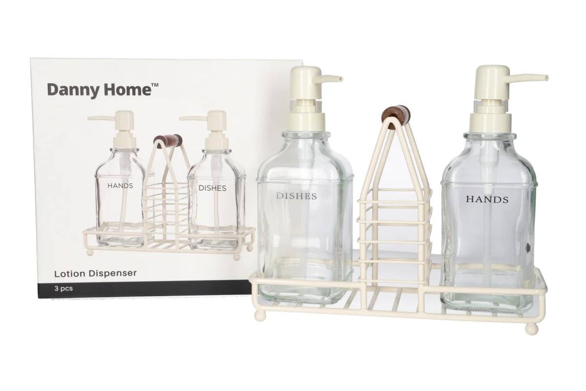 Glass Hand & Dish Soap Dispenser 3 Pcs