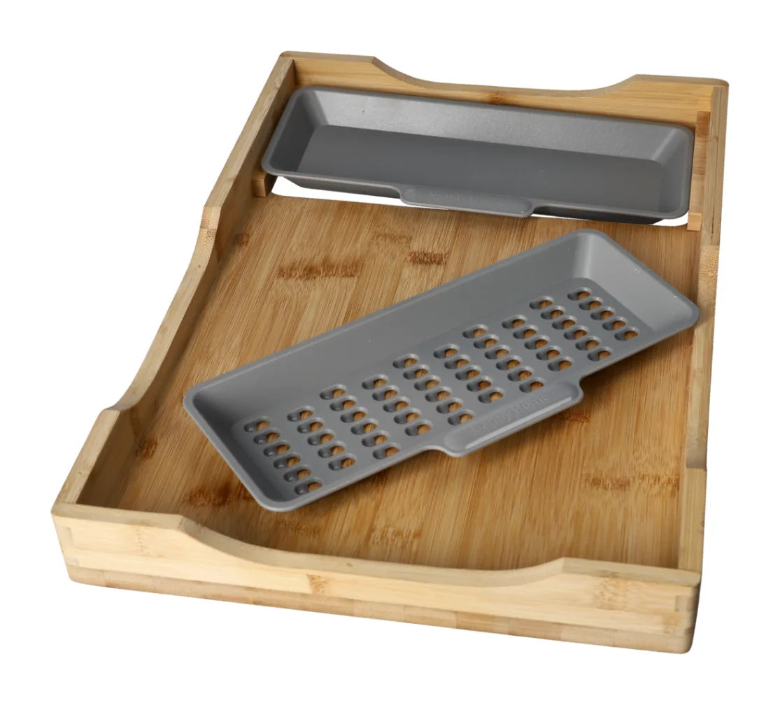 Bamboo Cutting Board With Trays 5pcs