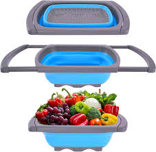 Rectangular Expandable Colander For Straining Veggies