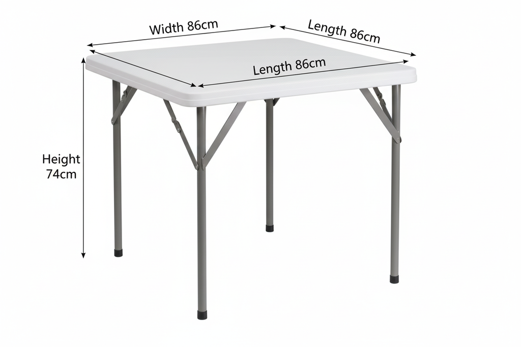 Square table with dimensions