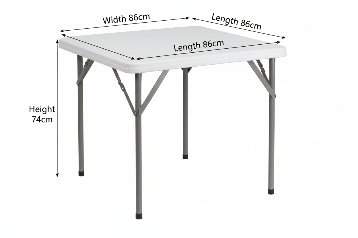 Square table with dimensions